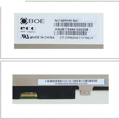 BOE 14,0-calowy ekran wyświetlacza EDP NV140FHM-N31 1920 * 1080 do wymiany laptopa